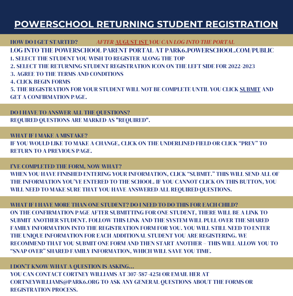 TIME TO REGISTER ONLINE for the New School Year!