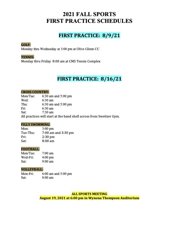 first practice-fall sports