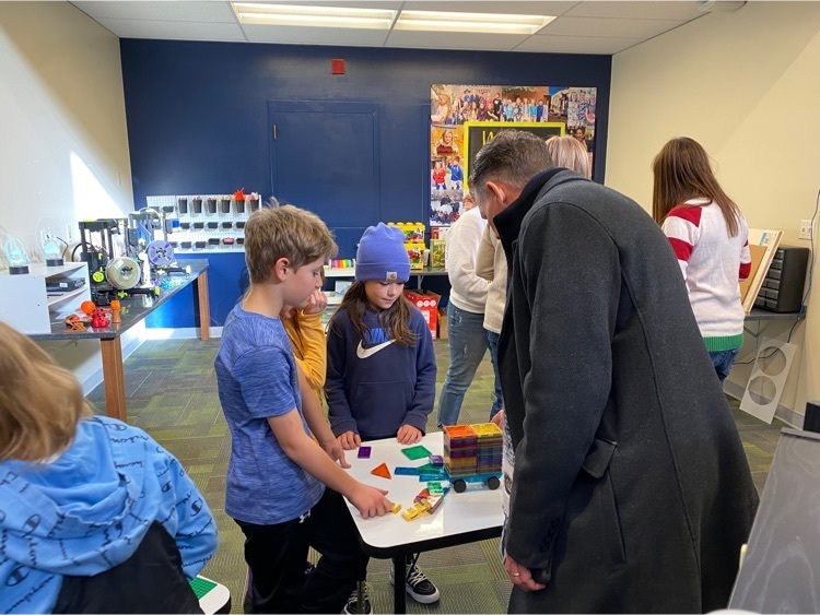 Our elementary scholars educating Superintendent Orndorff on the maker space area