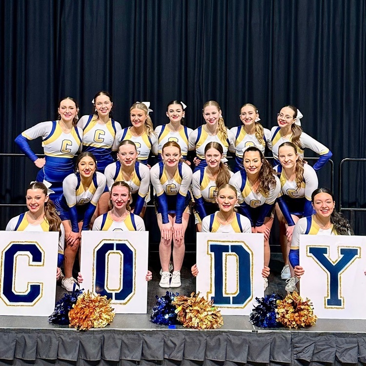 Congratulations Cody Cheer  at Wyoming State Competition State 2nd place Game Day Routine  4th place Stunt Routine 