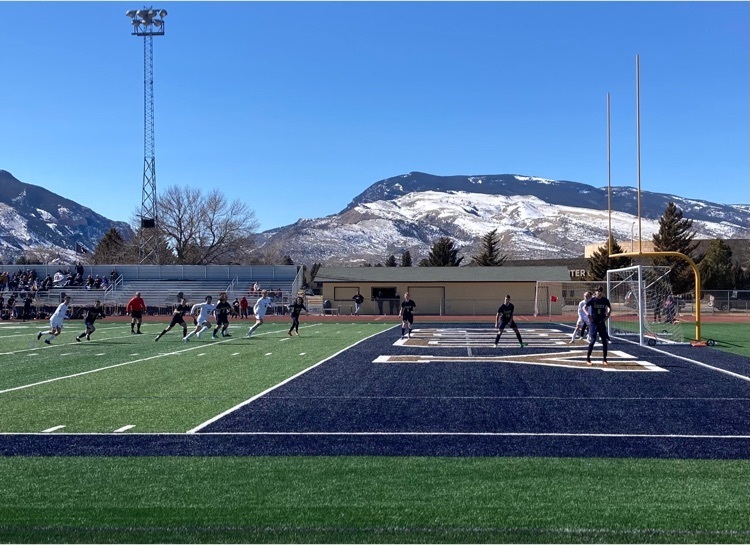 Out and Running on the pitch. Go Broncs.