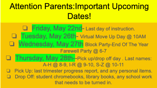 Important Dates!